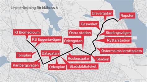 Karta över Busslinje -